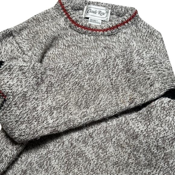 Vintage Claude Rene Argyle Sweater Knit Red Grey Women's M Preppy Casual - Picture 4 of 7